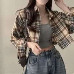 チェック ブラウン