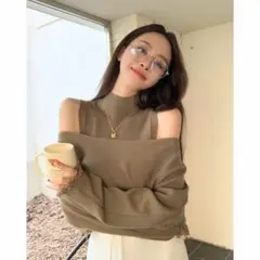 【新品未着用】2wayオフショルニット 肩出しニット オフショルダー