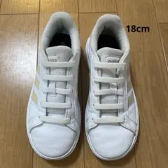 adidas ホワイト スニーカー　18センチ