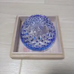 超希少品☆小林英夫 笹の葉切子鉢 遠藤兆映彫金蓋(切子、江戸切子、薩摩切子) 超希少品☆小林英夫 笹の葉切子鉢 遠藤兆映彫金蓋(