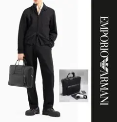 新品【エンポリオアルマーニ】 2WAYブリーフケース ビジネスバッグ 黒のサムネイル