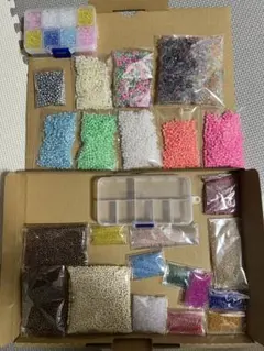 ミニビーズセット 収納ケース付き　まとめ売り　大量　約980g