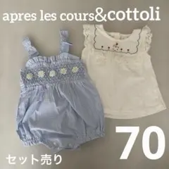 バースデイcottoli ノースリーブトップスアプレレクールチェック柄サロペット