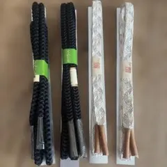 帯留め　黒、白×銀　4点セット