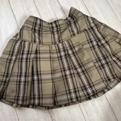 デビロック　チェック柄プリーツ　スカート インナーパンツつき　110