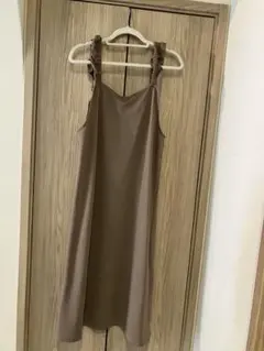 ブラウン キャミワンピース ロング