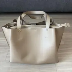 LEPSIM ベージュ トートバッグ 合成皮革