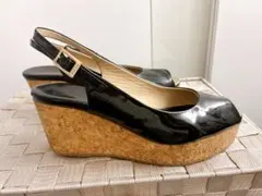 JIMMY CHOO ジミーチュウ ウェッジソール サンダル ブラック
