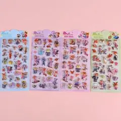 ズートピア　3Dぷくぷくボンボンドロップシール　4枚セット