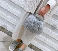 DIANA エコファーバッグ　2way グレー