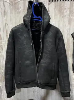 LIUGOO TOKYO ムートン フーデッド ブルゾン カモフラ