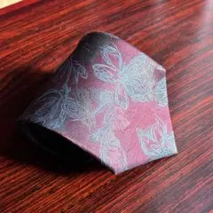 LANCEL 花柄 ネクタイ ワインレッド