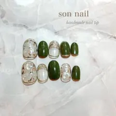 ［オーダー後作成］ネイルチップ　付け爪　ぷっくりネイル　花