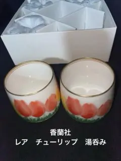 香蘭社　レア　チューリップ柄 湯呑みセット　5客