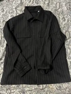GU ブラック ストライプ シャツ M