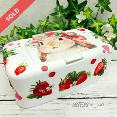 Yoさま 木製引き出しボックス たまごを抱いたうさぎさんと ローズ 