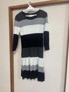 TOMMY HILFIGER ストライプ長袖ミニワンピース S