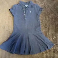 ポロ　半袖ワンピース　ネイビー　4/4T