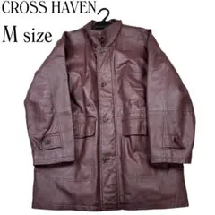 CROSS HAVEN 本革　バーガンディ レザージャケット Mサイズ