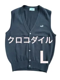 美品　Crocodile ブラックベスト Lサイズ　クロコダイル　ニットのサムネイル