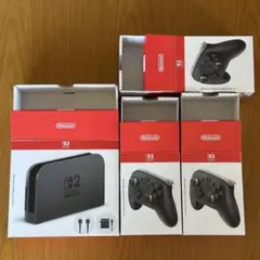 【Switch2】周辺機器 空箱 ドックセット、proコントローラー x3