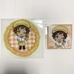 スペイン　コースター　ステッカー　特典　AMOクレープ　アモクレープ　ヘタリア