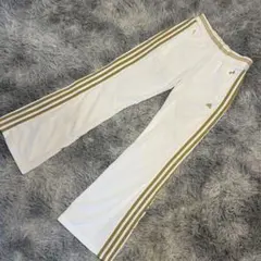 アディダス adidas ジャージ パンツ 白 金 ゴールド ライン 90s 珍 