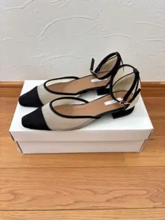 EVOLストラップ付きハイヒール ブラック・ベージュ