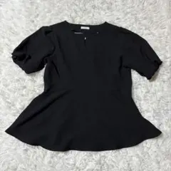 a.v.v レディース 半袖チュニック M ストレッチ イトキン ブラック