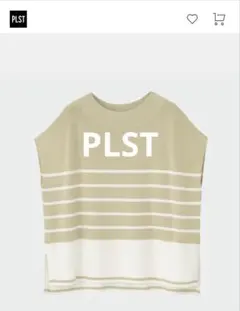 PLST コットンボーダー フレンチスリーブニット Sのサムネイル