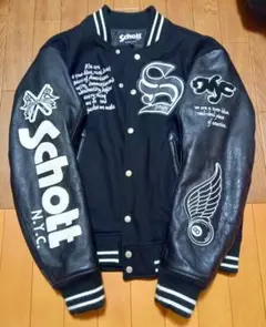 Schott ショット フルデコ　スタジャン　42サイズ　　黒 Schott ショット フルデコ スタジャン 42サイズ 黒 Schott
