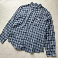 THE NORTH FACE 大きいサイズ XL チェック柄 長袖シャツ ブルーのサムネイル