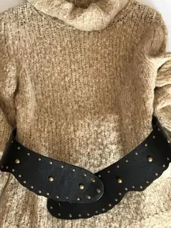 デザインベルト 黒革　90cm