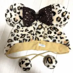 東京ディズニーリゾート ヒョウ柄ミッキー耳帽子　ファンキャップ　フリー　ミニー