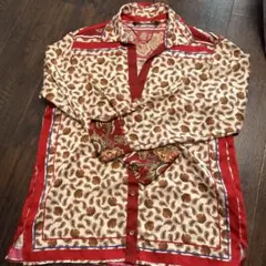 ZARA ペイズリー柄 長袖シャツ M