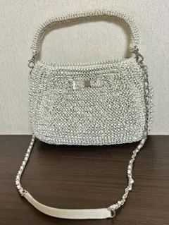 美品✨アンテプリマ カルツォーネ セミシャイニーホワイト ショルダー