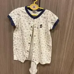 DOUBLE-B ボタン付きロンパース 80 半袖
