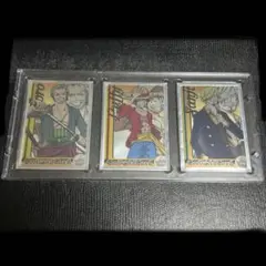 希少　ONE PIECE ルフィ　ゾロ　サンジ レトロ　金　カード