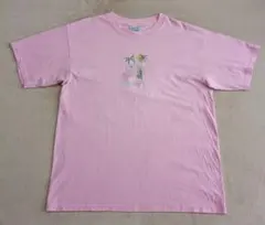 90s 00s DOLFY 刺繍 半袖Tシャツ ピンク Lサイズ