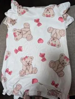 【美品】SHEIN クマプリントロンパース 0-3M
