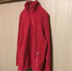 ヴィンテージ古着 DESCENT 90sハーフzipプルオーバーフリース 赤