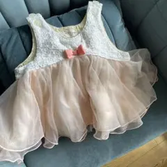 kids zoo ベビードレス ワンピース　ホワイト・ピンク