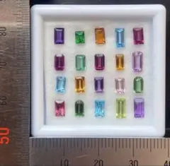 宝石ルースセット（ケース付き）エメラルドカットルース