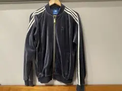 adidas トラックジャケット ベロア SST ダークネイビーゴールドジッパー