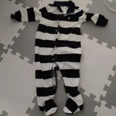 【美品】Ralph Lauren ストライプロンパース 9M