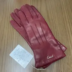 Coach 羊革　ラムレザー　シープスキン　手袋 赤　レザーグローブ　コーチ