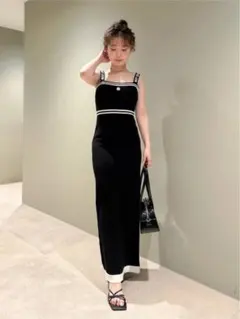 ◎ロゴジャガードニットキャミワンピース