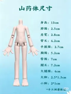 ドール用ボディ 1/12スケール 交換用ハンドパーツ付き