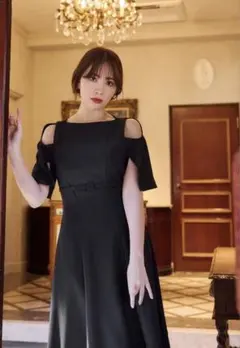 Adelaide Slit Sleeve Belted Dress