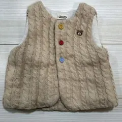 キムラタン　Piccolo ベビーベスト ケーブルニット ベージュ